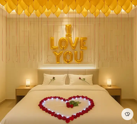 تنسيق ذكرى زواج في جدة | سحر البالونات الصفراء والورد الأحمر تنسيق ذكرى زواج في جدة | سحر البالونات الصفراء والورد الأحمر